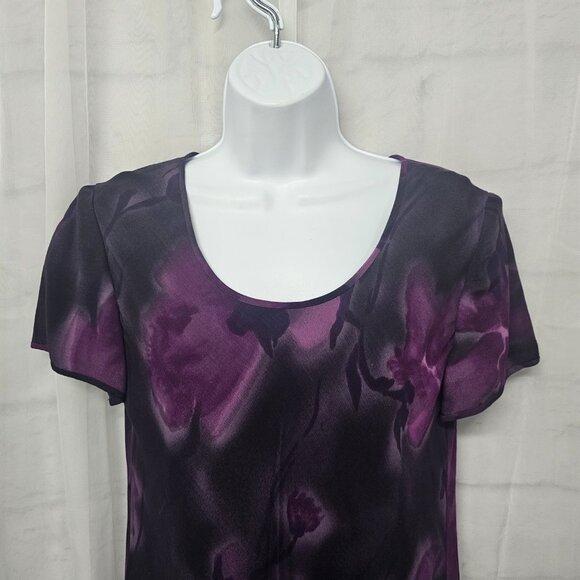 Vintage Liz Claiborne Dress Purple Floral Goth Whimsigoth Grunge 8 - Picture 2 of 12